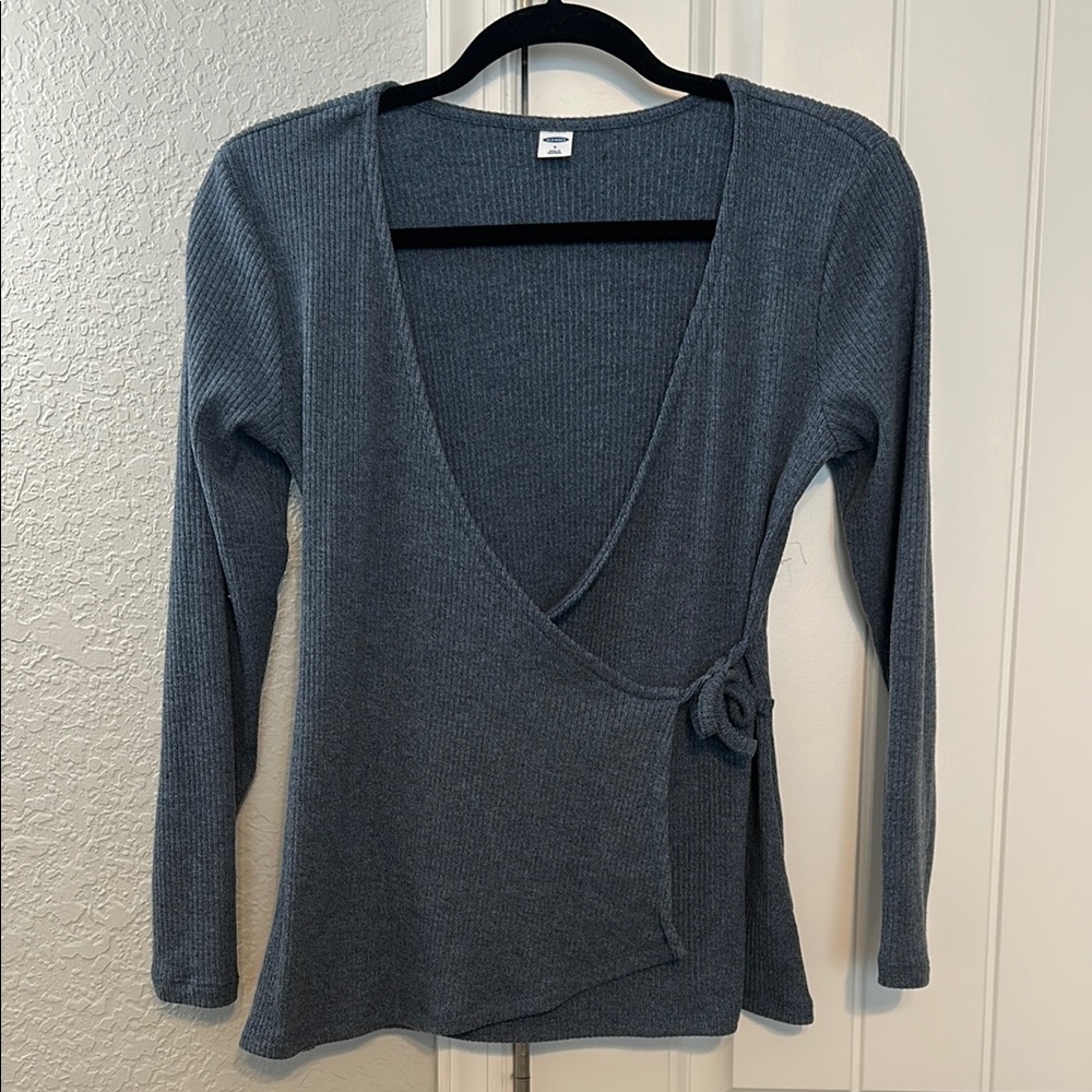 Old Navy Heather BlueWrap Blouse